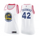 Women's Nike Golden State Warriors #42 Nate Thurmond Swingman WhitePink Fashion NBA Jersey