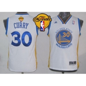 NBA Youth NBA Revolution 30 Warriors #30 Stephen Curry White The Finals Patch Stitched Jerseys