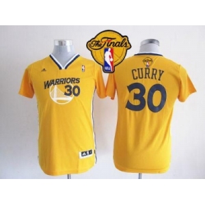 NBA Youth NBA Warriors #30 Stephen Curry Gold Alternate The Finals Patch Stitched Jerseys