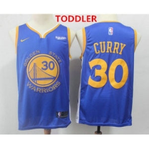 Toddler Golden State Warriors #30 Stephen Curry Blue Nike Swingman NEW Rakuten Logo Stitched NBA Jersey