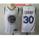 Toddler Golden State Warriors #30 Stephen Curry White Nike Swingman NEW Rakuten Logo Stitched NBA Jersey