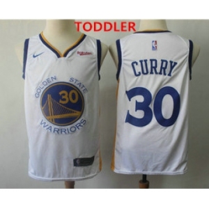 Toddler Golden State Warriors #30 Stephen Curry White Nike Swingman NEW Rakuten Logo Stitched NBA Jersey