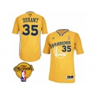 Youth Adidas Golden State Warriors #35 Kevin Durant Swingman Gold Alternate 2017 The Finals Patch NBA Jersey