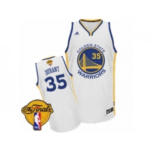 Youth Adidas Golden State Warriors #35 Kevin Durant Swingman White Home 2017 The Finals Patch NBA Jersey