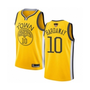 Youth Golden State Warriors #10 Tim Hardaway Yellow Swingman 2019 Basketball Finals Bound Jersey - Earned Edition