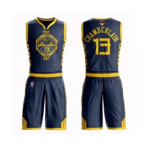 Youth Golden State Warriors #13 Wilt Chamberlain Swingman Navy Blue Basketball Suit 2019 Basketball Finals Bound Jersey - City Edition