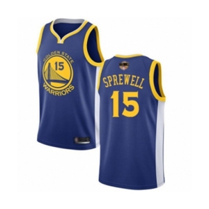 Youth Golden State Warriors #15 Latrell Sprewell Swingman Royal Blue 2019 Basketball Finals Bound Basketball Jersey - Icon Edition