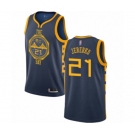 Youth Golden State Warriors #21 Jonas Jerebko Swingman Navy Blue Basketball Jersey - City Edition