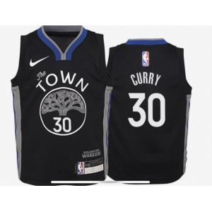 Youth Golden State Warriors #30 Stephen Curry Swingman Black Basketball Jersey - 2019 20 City Edition