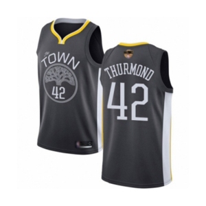 Youth Golden State Warriors #42 Nate Thurmond Swingman Black 2019 Basketball Finals Bound Basketball Jersey - Statement Edition