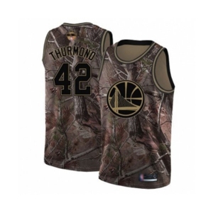 Youth Golden State Warriors #42 Nate Thurmond Swingman Camo Realtree Collection Basketball 2019 Basketball Finals Bound Jersey