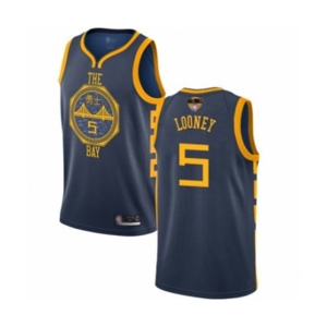 Youth Golden State Warriors #5 Kevon Looney Swingman Navy Blue Basketball 2019 Basketball Finals Bound Jersey - City Edition
