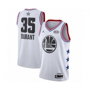 Youth Jordan Golden State Warriors #35 Kevin Durant Swingman White 2019 All-Star Game Basketball Jersey
