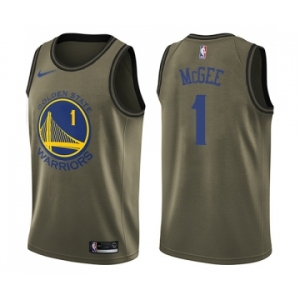 Youth Nike Golden State Warriors #1 JaVale McGee Swingman Green Salute to Service NBA Jersey