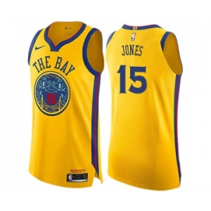 Youth Nike Golden State Warriors #15 Damian Jones Swingman Gold NBA Jersey - City Edition