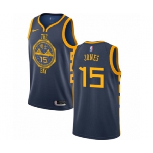 Youth Nike Golden State Warriors #15 Damian Jones Swingman Navy Blue NBA Jersey - City Edition