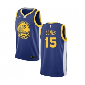 Youth Nike Golden State Warriors #15 Damian Jones Swingman Royal Blue Road NBA Jersey - Icon Edition