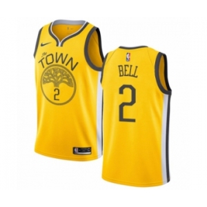 Youth Nike Golden State Warriors #2 Jordan Bell Yellow Swingman Jersey - Earned Edition