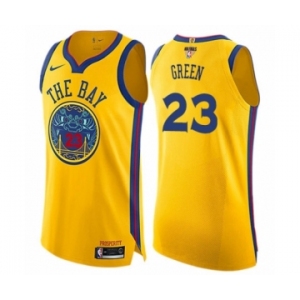 Youth Nike Golden State Warriors #23 Draymond Green Swingman Gold 2018 NBA Finals Bound NBA Jersey - City Edition