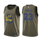 Youth Nike Golden State Warriors #23 Draymond Green Swingman Green Salute to Service NBA Jersey