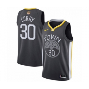 Youth Nike Golden State Warriors #30 Stephen Curry Swingman Black Alternate 2018 NBA Finals Bound NBA Jersey - Statement Edition