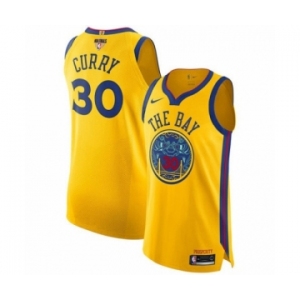 Youth Nike Golden State Warriors #30 Stephen Curry Swingman Gold 2018 NBA Finals Bound NBA Jersey - City Edition