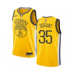 Youth Nike Golden State Warriors #35 Kevin Durant Yellow Swingman Jersey - Earned Edition