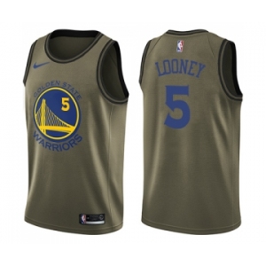 Youth Nike Golden State Warriors #5 Kevon Looney Swingman Green Salute to Service NBA Jersey