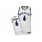 Men Adidas Memphis Grizzlies #6 Mario Chalmers Authentic White Home NBA Jersey