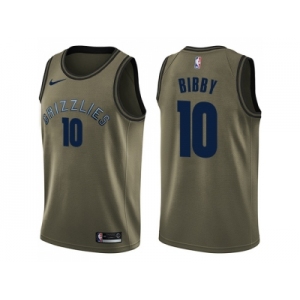Men Nike Memphis Grizzlies #10 Mike Bibby Green Salute to Service NBA Swingman Jersey