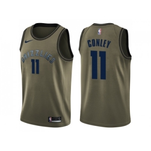 Men Nike Memphis Grizzlies #11 Mike Conley Green Salute to Service NBA Swingman Jersey