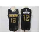 Men's Memphis Grizzlies #12 Ja Morant Authentic Black Finished Basketball Jersey 2020-2021 City Edition