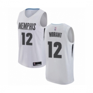 Men's Memphis Grizzlies #12 Ja Morant Authentic White Basketball Jersey - City Edition