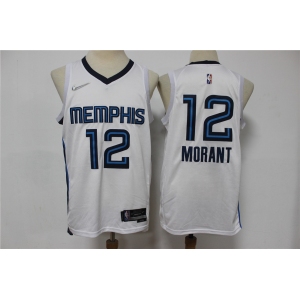 Men's Memphis Grizzlies #12 Ja Morant White Nike 75th Anniversary Diamond 2021 Stitched Jersey