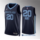 Men's Memphis Grizzlies #20 Matthew Hurt Navy Icon Edition Stitched Jersey