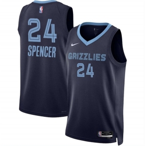 Men's Memphis Grizzlies #24 Cam Spencer Navy 2024 Draft Icon Edition Stitched Jersey
