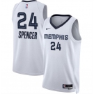 Men's Memphis Grizzlies #24 Cam Spencer White 2024 Draft Association Edition Stitched Jersey