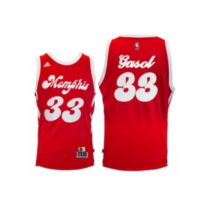 Men's Memphis Grizzlies #33 Marc Gasol Red Hardwood Classic Night Swingman Jersey