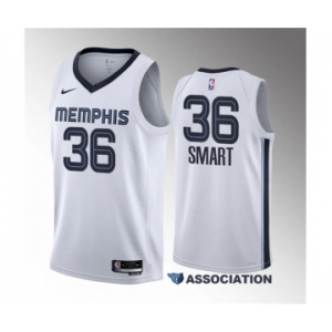 Men's Memphis Grizzlies #36 Marcus Smart White 2023 Draft Association Edition Stitched Basketball Jersey