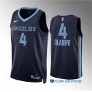 Men's Memphis Grizzlies #4 Victor Oladipo Navy Icon Edition Stitched Jersey