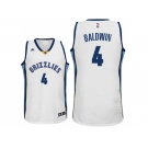 Men's Memphis Grizzlies #4 Wade Baldwin Home White Swingman Jersey
