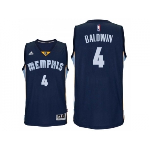 Men's Memphis Grizzlies #4 Wade Baldwin Road Navy Swingman Jersey