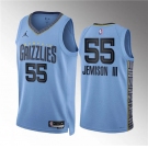 Men's Memphis Grizzlies #55 Trey Jemison Iii Blue Statement Edition Stitched Jersey