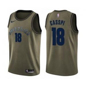 Men's Nike Memphis Grizzlies #18 Omri Casspi Swingman Green Salute to Service NBA Jersey