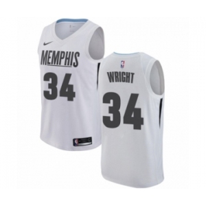 Men's Nike Memphis Grizzlies #34 Brandan Wright Authentic White NBA Jersey - City Edition