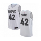 Men's Nike Memphis Grizzlies #42 Lorenzen Wright Authentic White NBA Jersey - City Edition