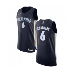 Men's Nike Memphis Grizzlies #6 Mario Chalmers Authentic Navy Blue Road NBA Jersey - Icon Edition