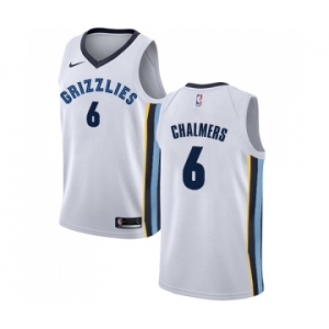Men's Nike Memphis Grizzlies #6 Mario Chalmers Authentic White NBA Jersey - Association Edition