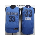 Nike Memphis Grizzlies #33 Marc Gasol Light Blue NBA Authentic Statement Edition Jersey