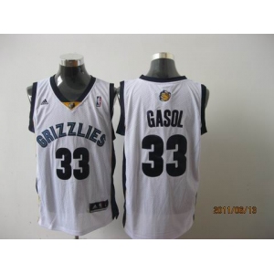 nba memphis grizzlies #33 gasol white[2011 swingman revolution 30]